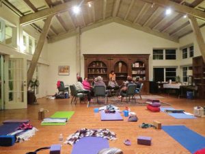 meeting room with yoga mats